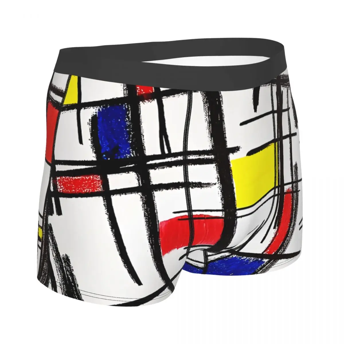 Mondrian Minimalist De Stijl Modern Art Man's Boxer Briefs Highly Breathable Underpants Top Quality Print Shorts Birthday Gifts