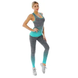 Completi sportivi per palestra da donna set da 2 pezzi allenamento Top Yoga Active Wear Kit Leggings Fitness abbigliamento tuta abbigliamento sportivo femminile