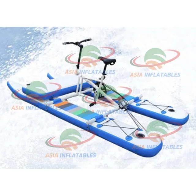 

Funny Inflatable Pedal Riding Bicycle Drop Stitch Water Bike With Mat