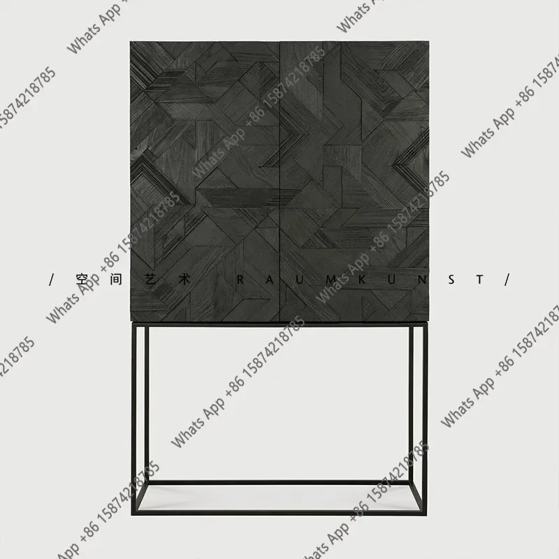 X65 Imported Furniture/Nordic Teak Dining Side Cabinet, Porch Chest, Shoe Bookcase, Bookshelf, Wine Edge Designer