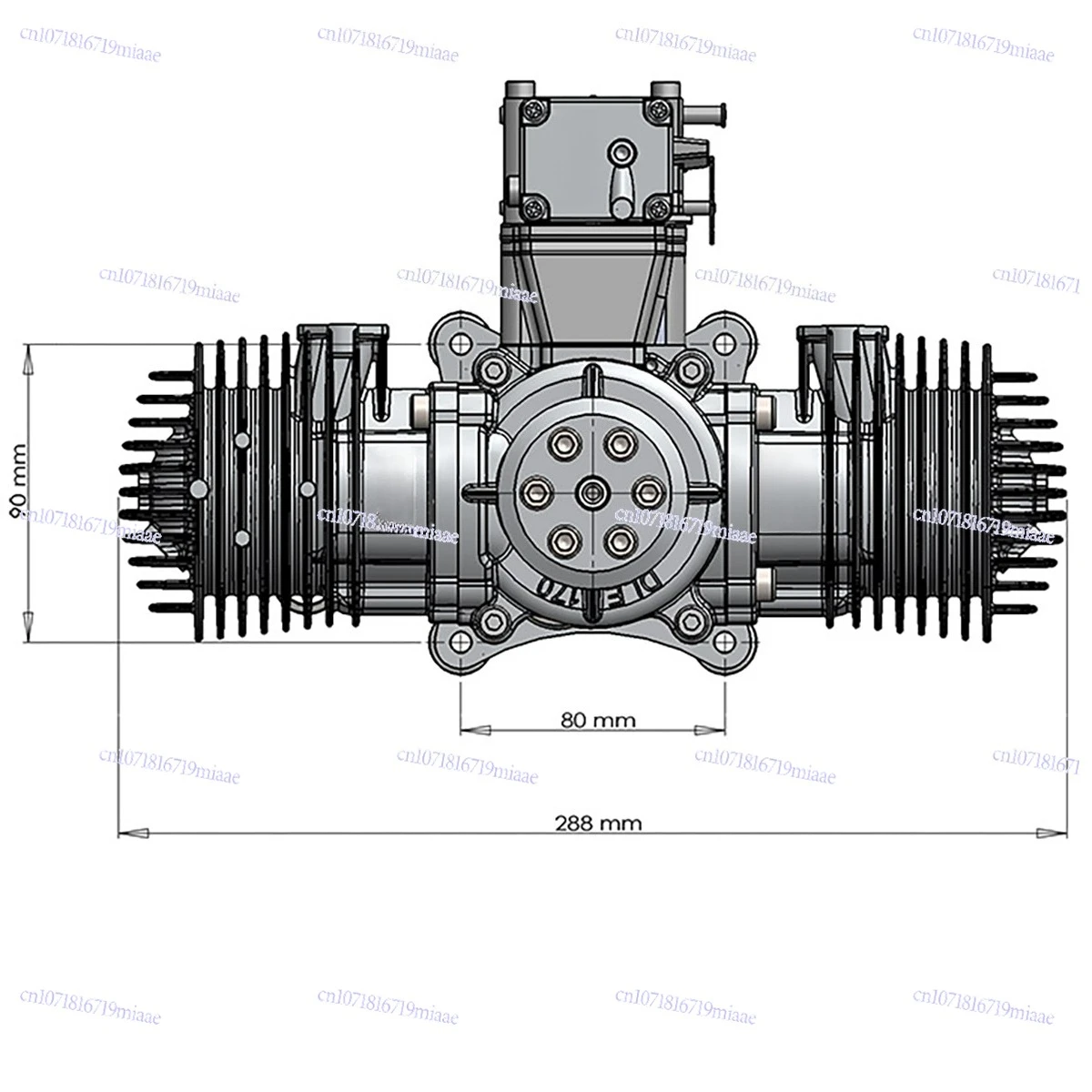 Model aircraft drone engine two-cylinder two-stroke with power generation system 180W170CC displacement