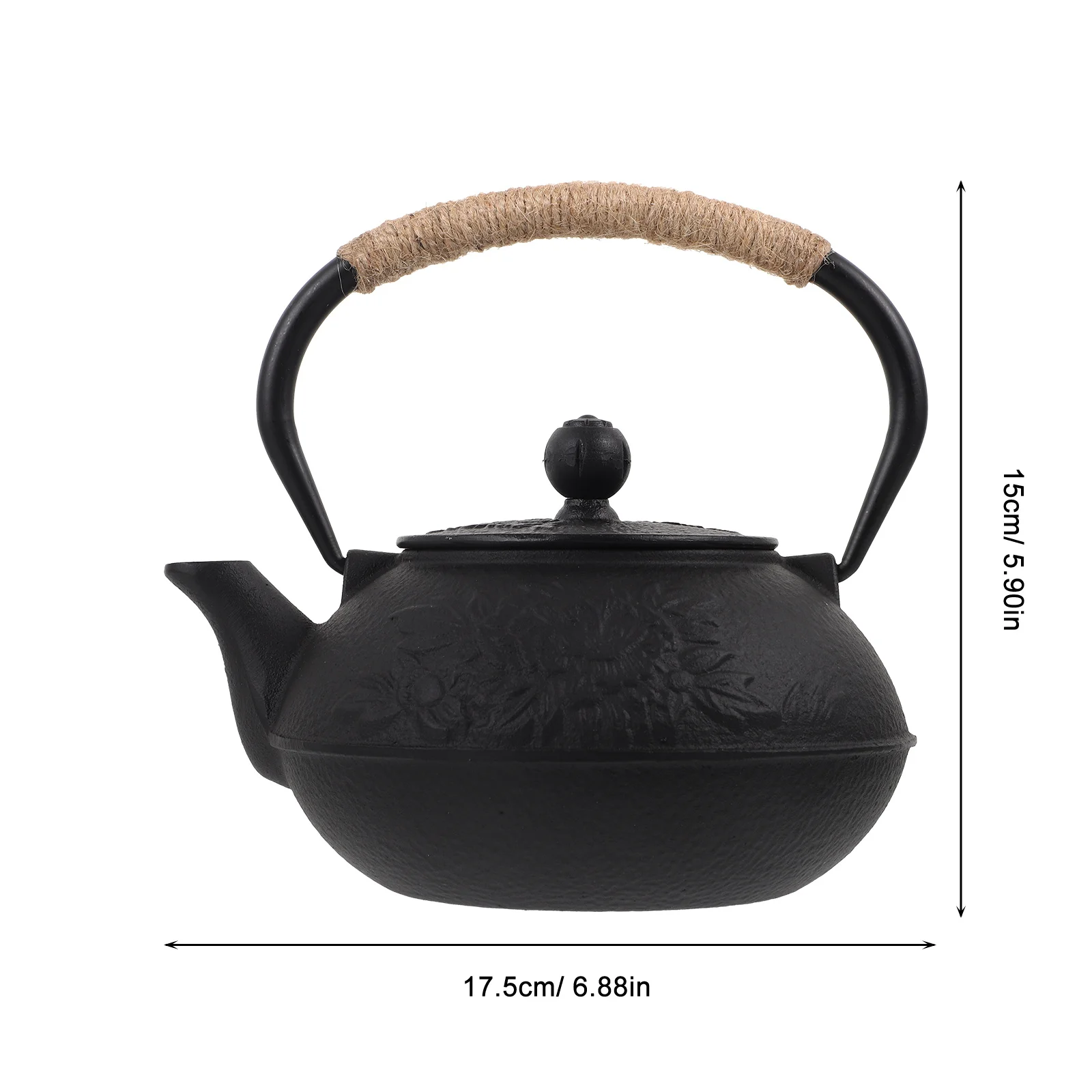 إبريق شاي من الحديد الزهر وعاء تسخين حديدي للشاي والقهوة ودقيق الشوفان والحساء الفوري وموقد محمول وغلاية مياه منزلية