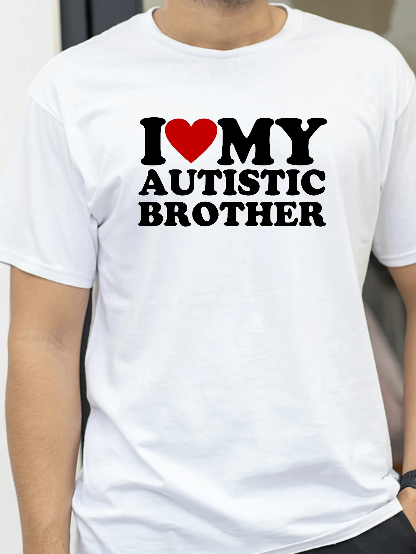 

I Love My Autistic Girlfriend Boyfriend Matching Couple T-Shirt His Her Autism Awareness Unisex Tee