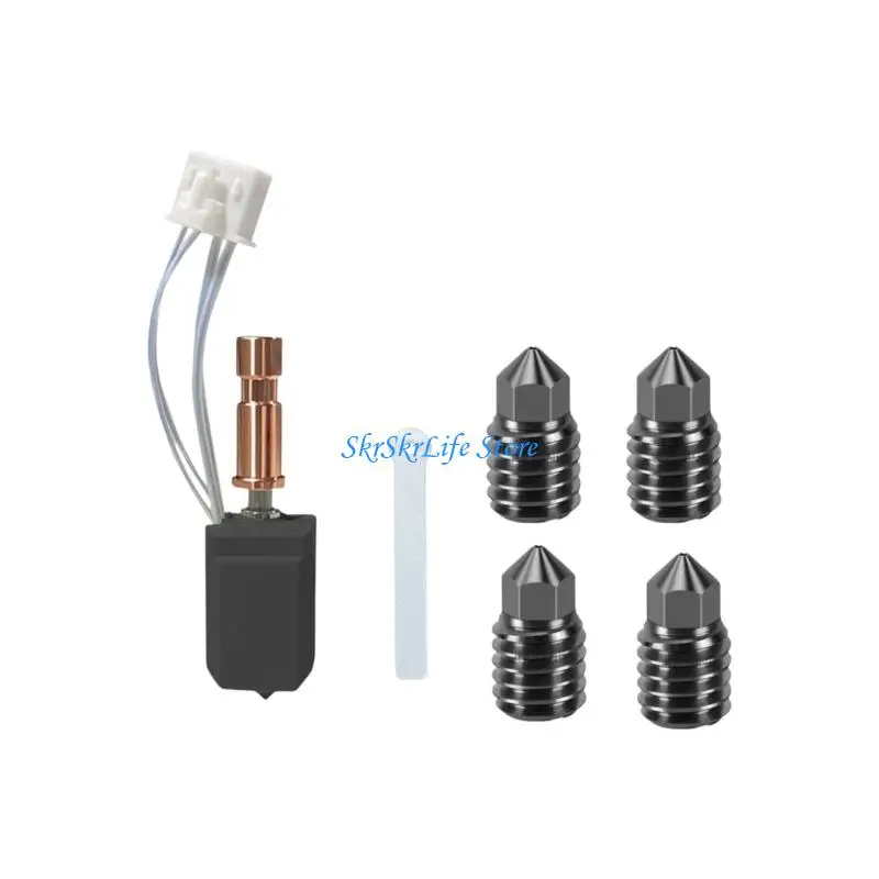 E65E Full Metal Hotend Assembly For Fast 3D Printing Includes 4 Steel Nozzles With Long Service Life