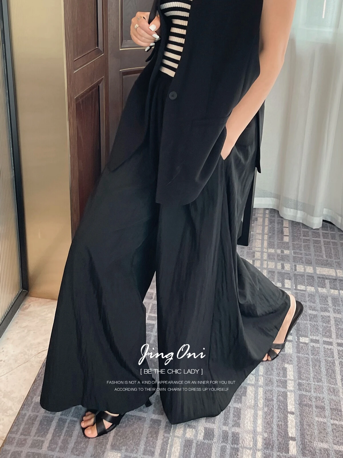 Wide Leg Long Pants Y2k Woman Clothing 2024 Summer Korean Fashion Style New Elegant Vintage Fluid Trousers High Waist Youthful