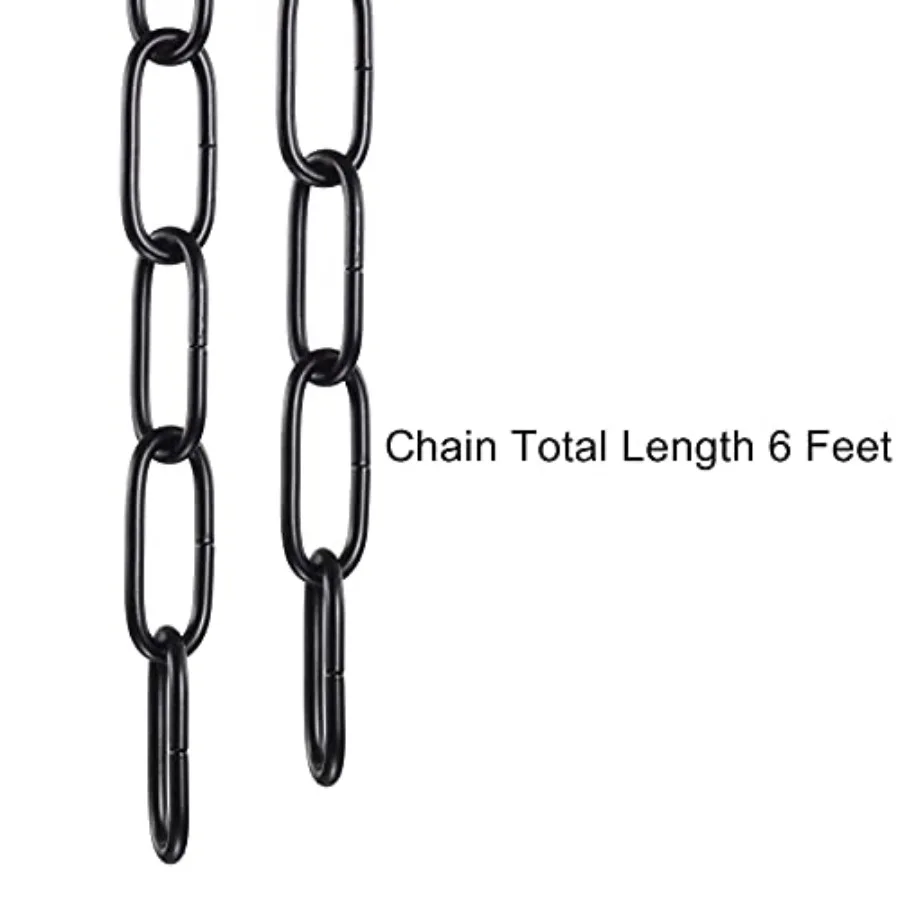 Black Metal Chandelier - Heavy Duty, 6 Feet Chain for Pendant Lights, Swag Lights