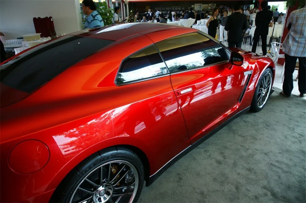 Metallic Glossy Candy Red Vinyl Wrap Car Film Wrapping Foil Car Sticker Decal per Motor Computer Furniture Auto Graphic