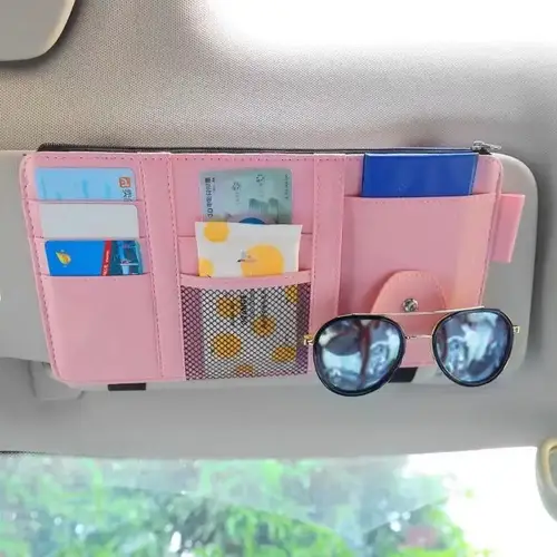 Car Sun Visor Storage Bag Card Bill Pen Glasses Holder Auto Interior Organizer Universal Sunglasses Clip Car Storage Tidying - Image 11