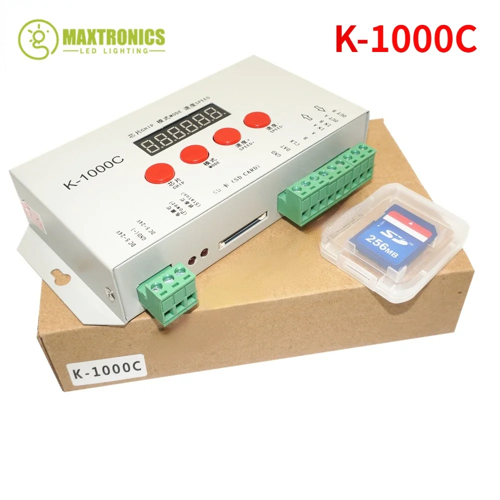 DC5V-24V K-1000C Controller (T-1000S Updated) for WS2812B,WS2811,APA102,SK6812,2801 LED 2048 Pixels Program Controller