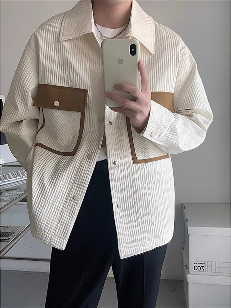 

Baroque Texture Men's Spring Autumn Jaet Collared Light Mature Sle Faionable Brand Youthful ular Long Sve Outerwear