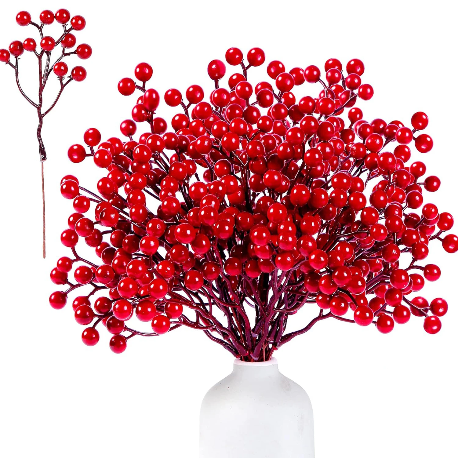 1/3pcs Artificial Plant Holly Little Red Fruit Halloween Christmas Home Dining Table Ornament Wedding Party DIY Decoration Gift