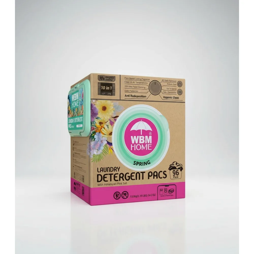 

Spring Scent Laundry Detergent Pods, 96 Count - HE Concentrated with 10x Stain Removal & Color Protection