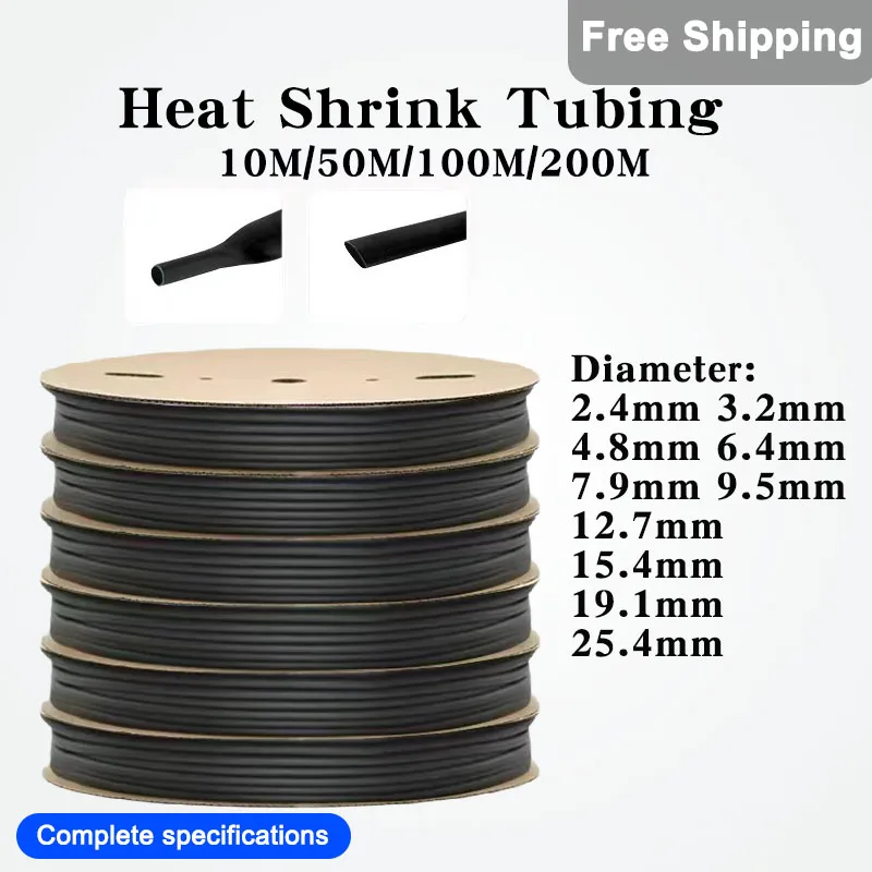 10/100M 3:1 Heat Shrink Tubing Dual Wall Adhesive Lined 2.4-25.4mm Waterproof Wire Cable Sleeve Kit Electrical Insulation Tube