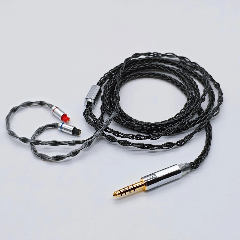 Voor Audio-Technica IM50, IM70, IM02, IM03 hoofdtelefoon OCC verzilverde 8 cores 2,5 mm gebalanceerde 4,4 mm upgradekabel met microfoon