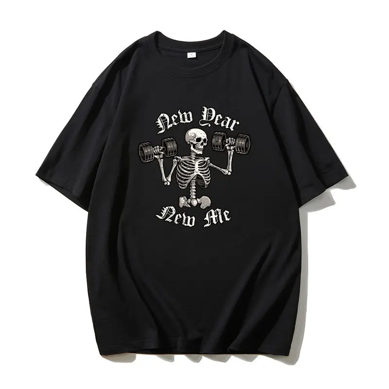 The Latest Men's Pure Cotton T-shirt for 2025: Skull Fitness, Comfortable, Breathable, High-quality, Beach Travel, Party, Ins