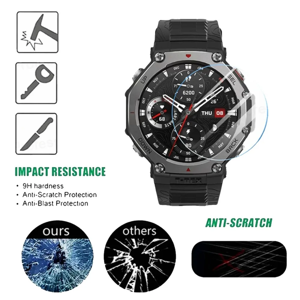 Tempered Glass For Amazfit T-rex 3 HD Clear Screen Protector Explosion-proof Protective Film For Amazfit T Rex 3 Accessories