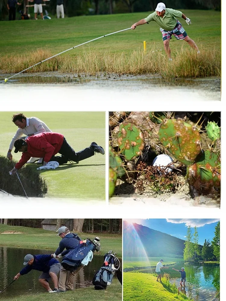 أداة التقاط كرات الجولف من الألومنيوم قابلة للتعديل الطول بثلاثة أو أربعة أو خمسة أو ستة أقسام قابلة للتمديد لرياضات الجولف