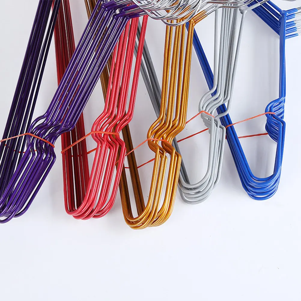Heavy-Duty Lightweight Metal Clothes Hangers 10pcs with Non-Slip Surface for Jackets Coats Dresses Sweaters