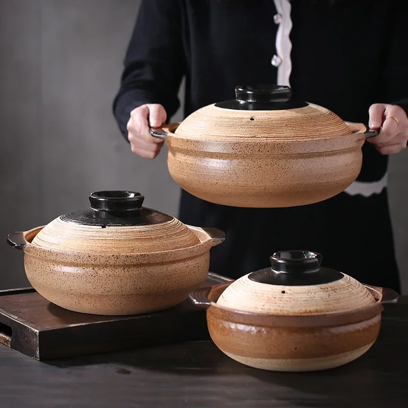 Panela de Cozinha de Cerâmica para Cozinhar, Panela de Barro para Cozinhar a Frio, Panelas e Frigideiras, Panela de Barro para Altas Temperaturas