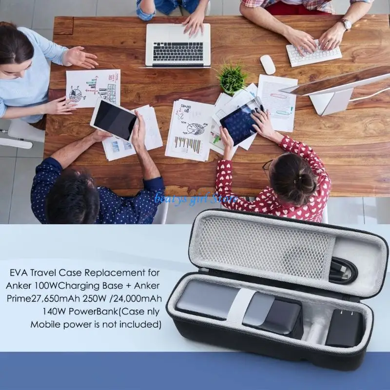 

C7AB EVA Carry Case for Power 27650 & 24000mAh Storage Bag Scratchproof Hard Box Storage with Mesh Pocket