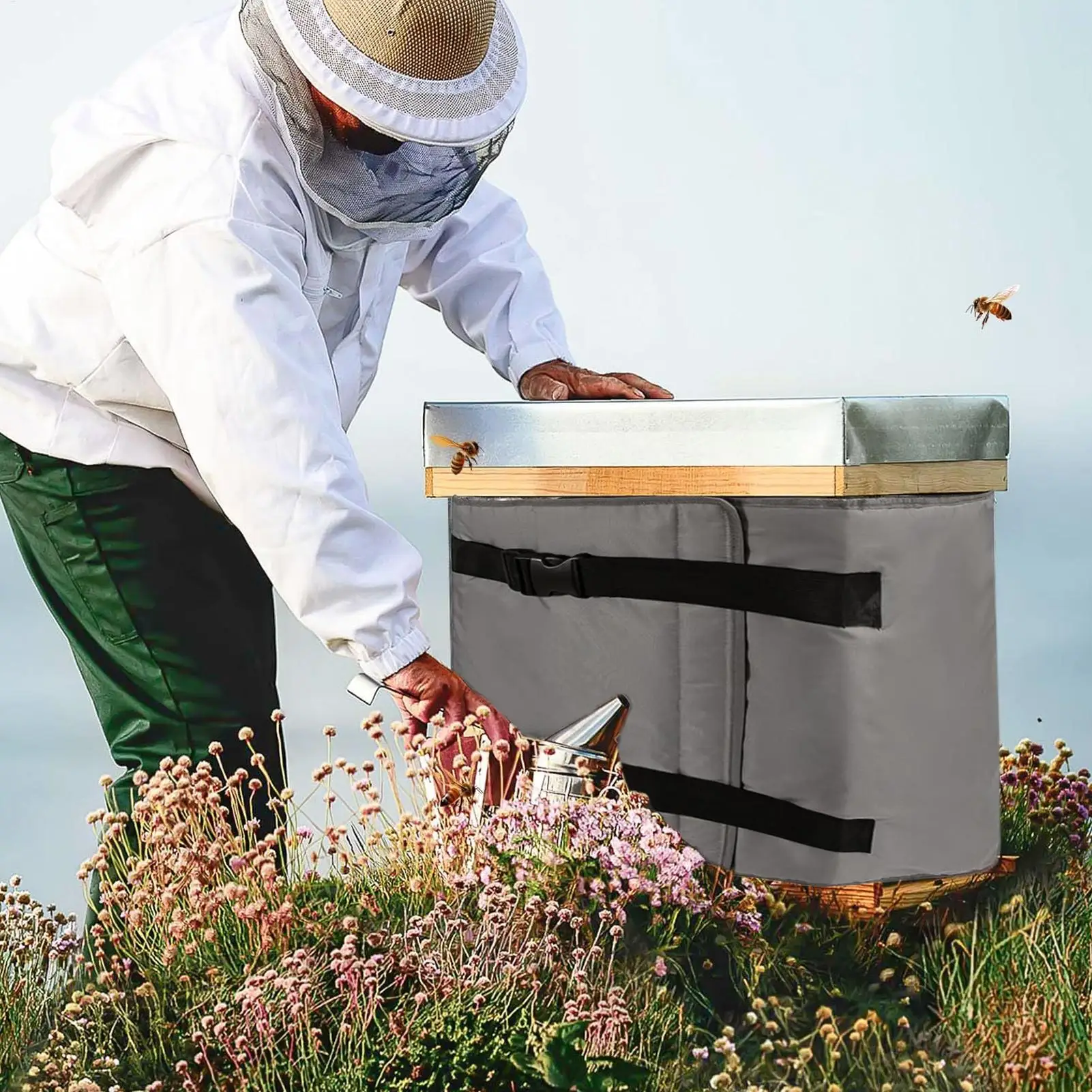 

Bee Hive Wraps for Winter 5-layer Adjustable Waterproof Winter Beehive Wrap Warming Accessories for Courtyard Yard Raising Porch