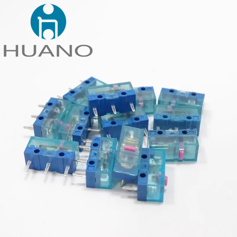 10Pcs New Product HUANO V2 Transparent White Transparent Blue Micro Switch 80 Million Game mouse left right button microswitch