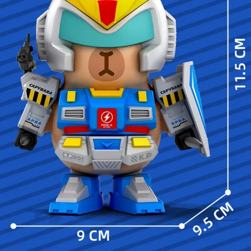 창의적인 새로운 만화 카피바라 자석 메카 아머 재미있는 인형 수제 게임 특별 장식 장난감