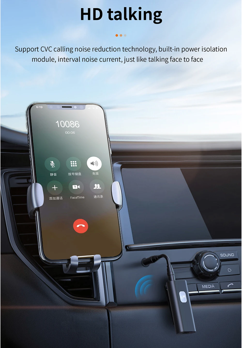 Wireless Bluetooth-compatible  Receiver Transmitter Adapter 3.5mm AUX Jack Audio Support Microphone 5.0 MP3 Player A7