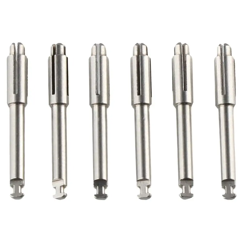 6PCS Reinforced Stainless Steel Dental Mandrel Soflex Type 25mm Silver Flexi Disc Fit RA Shank Mandrel Composite Tools Polishing