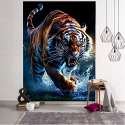 Tiger painting illustration background decoration tapestry home background wall decoration tapestry