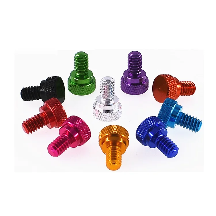 Weiyi 10 Stück 6 # -32 1/4-20 UNC Bunte Aluminiumlegierungs-Daumenschrauben PC-Seitenplattenschraube Gerändelte Handschrauben Eloxiert in 10 Farben – Detail 5