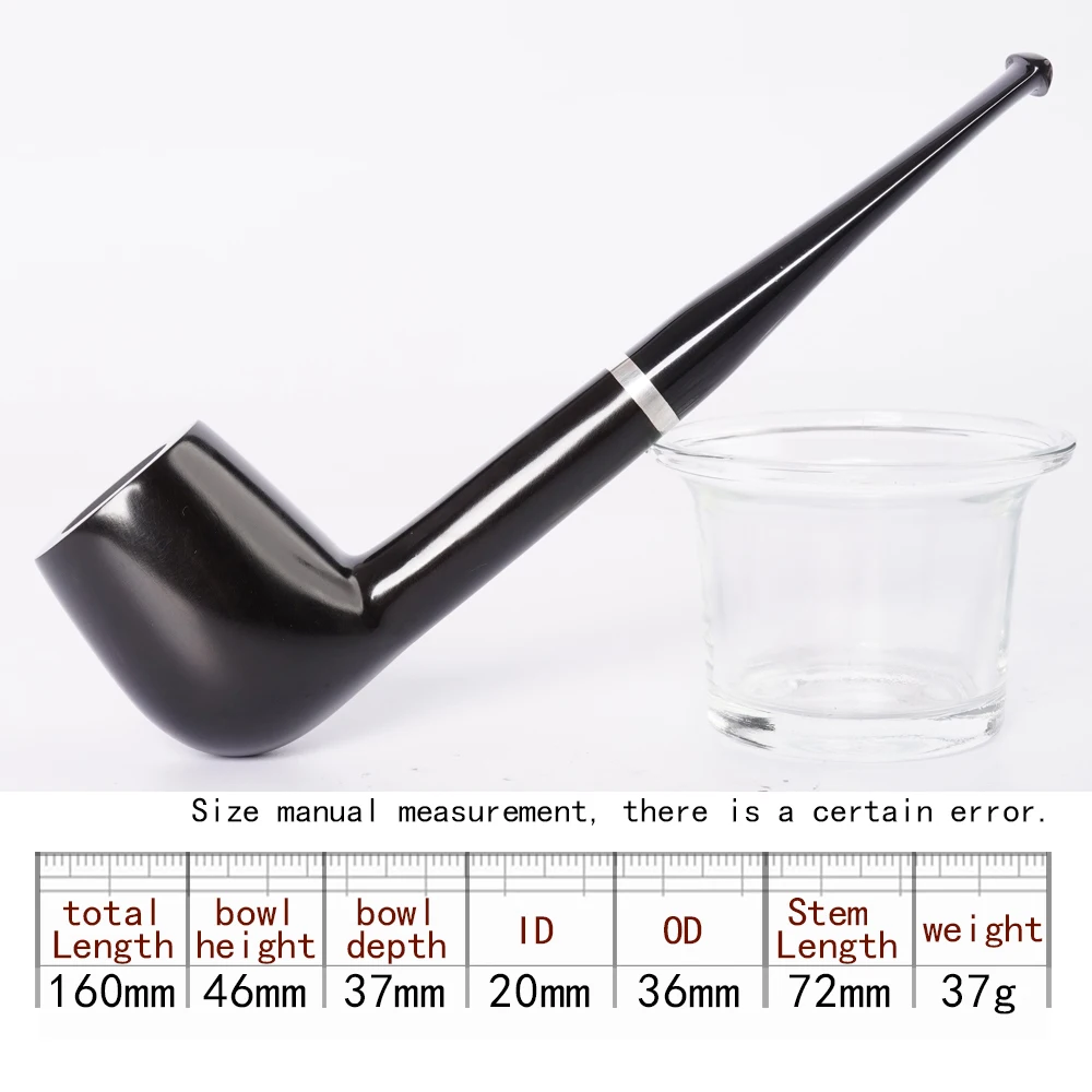 MUXIANG handmade briar tobacco pipe rainbow color pipe straight handle billiard pipe beginner pipe vulcanized rubber pipe mouth