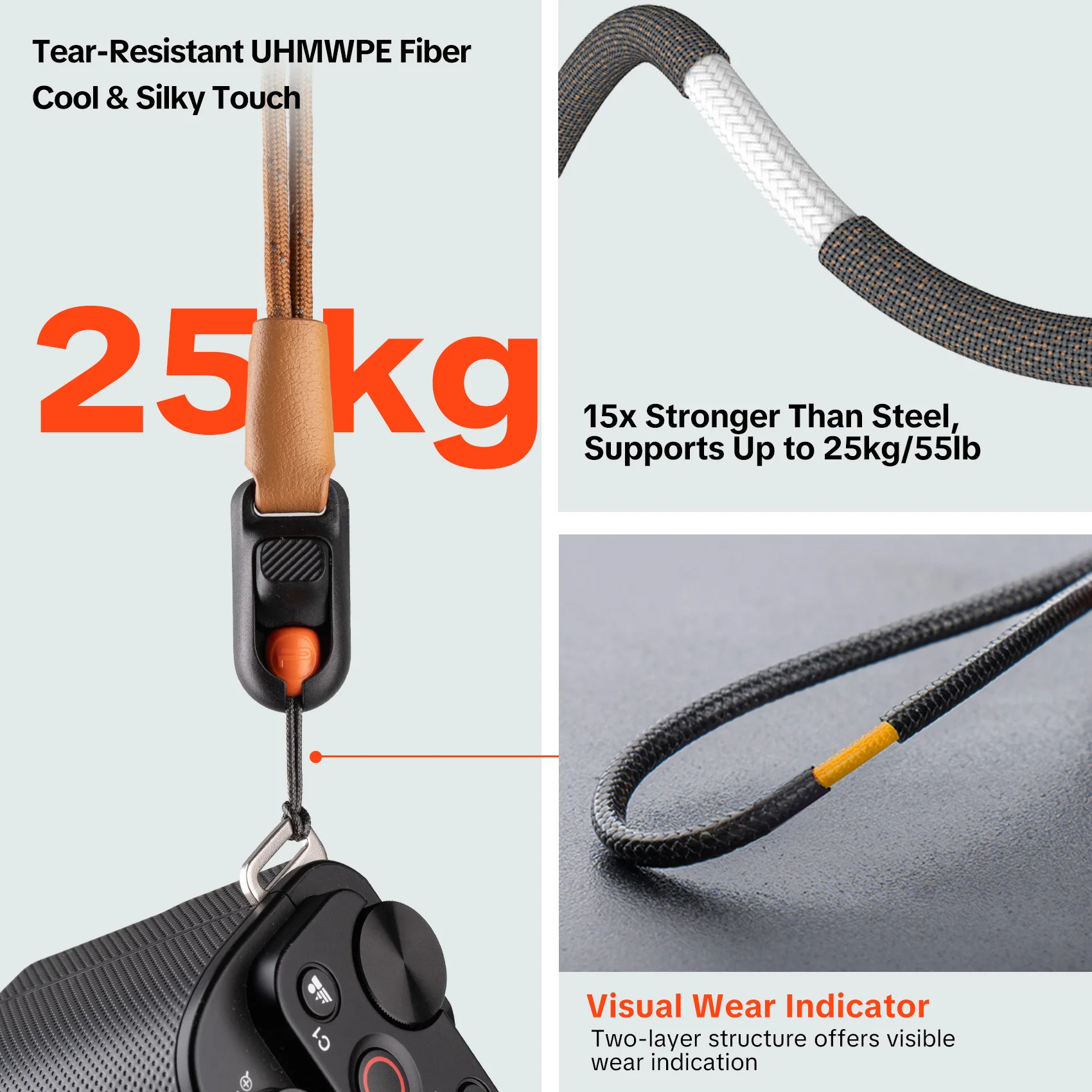 Pasek na nadgarstek do kamery PGYTECH Slim Vintage — zdjęcie produktu 6