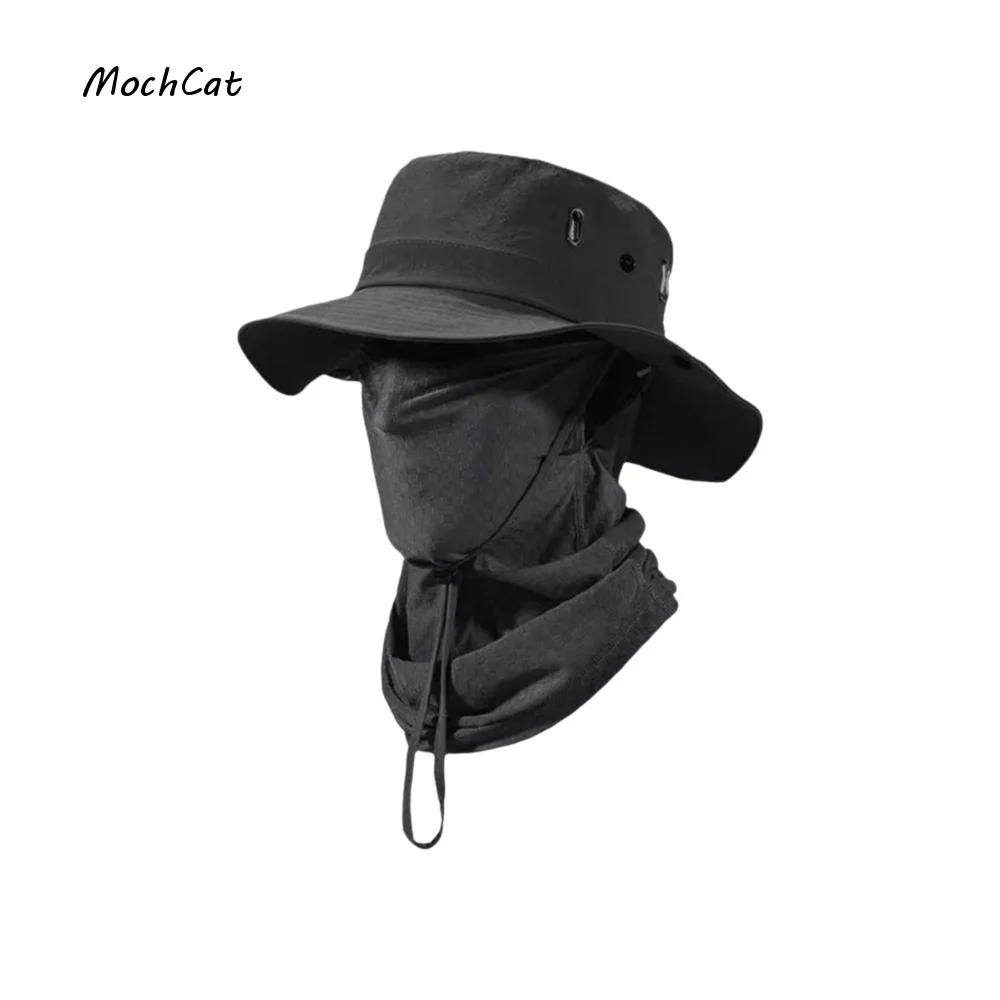 Sunshade Cap Quick Dry Men Sun Hat Breathable Sun UV Protection Full Face Mask with Neck Cover with Mask Fisherman Hat Men