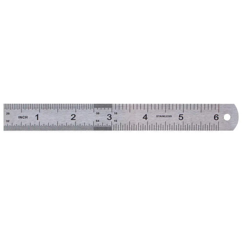 15cm Double Side Stainless Steel Measuring Straight Ruler Tool 6 Inches