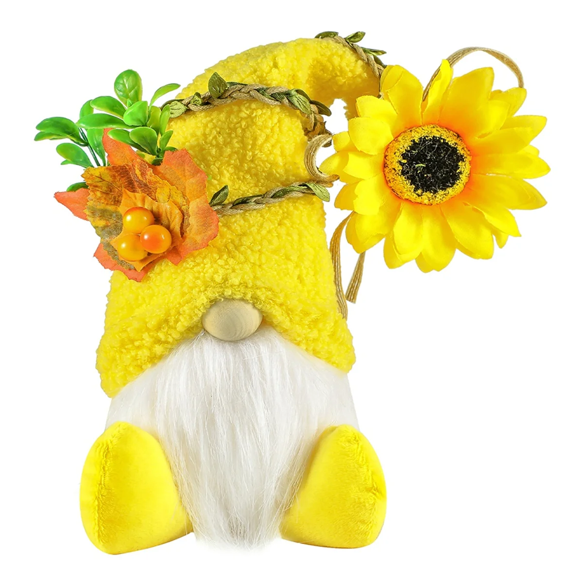 Sunflower Gnome Plush, Sunflower Spring Summer Gnomes Holiday Ornaments, Gift Handmade Shelf Tiered Tray Decorations B