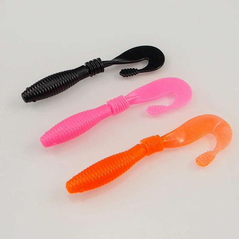 ESFISHING Phản Grub 5 100Mm Sigle Đuôi Grub Mềm Mại Nhân Tạo Silicone Mồi Pesca Mồi Câu Cá Cho Tất Cả Cá hai Màu Sắc