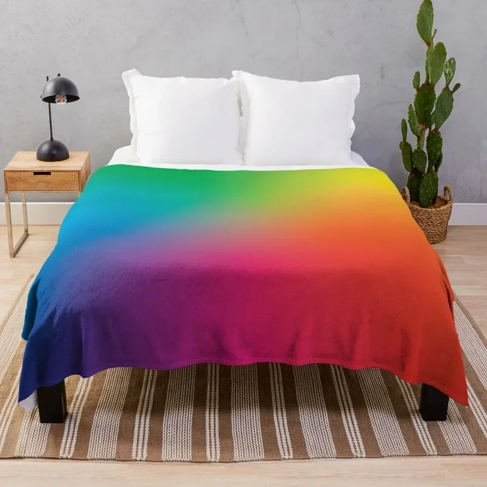 

Soft Rainbow Throw Blanket Durable Warm Blanket for Daily Home Use