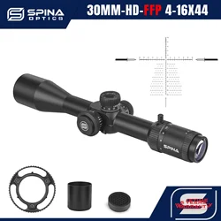 SPINA OPTICS WolfChase HD 4-16x44 FFP First Focal Plane Scope Glass Etched Reticle 10yds Parallax Tactical Hunting 5-150m