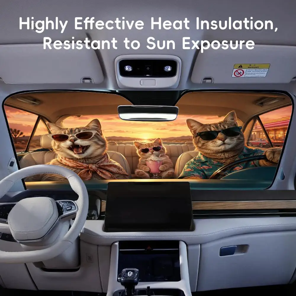 Scarf Kitten Sun Visor Car Sun Shade Front Windshield Coverings Blocker Auto Protector Window Visor Screen Cover