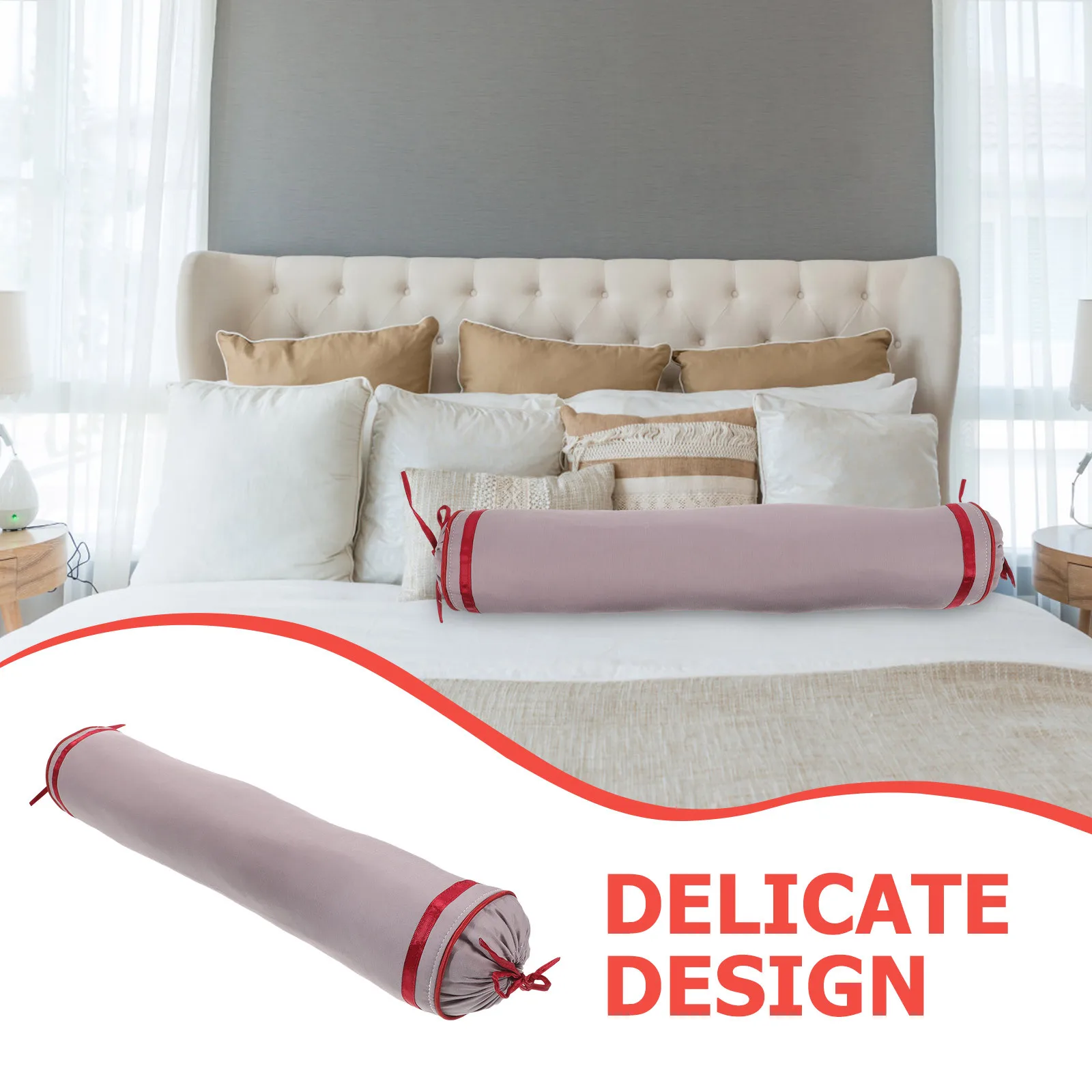 

Cylindrical Pillow Case Washable Neck Roll Support Cover For Bed Sofa Office Car Use Soft Material Minimalist Design