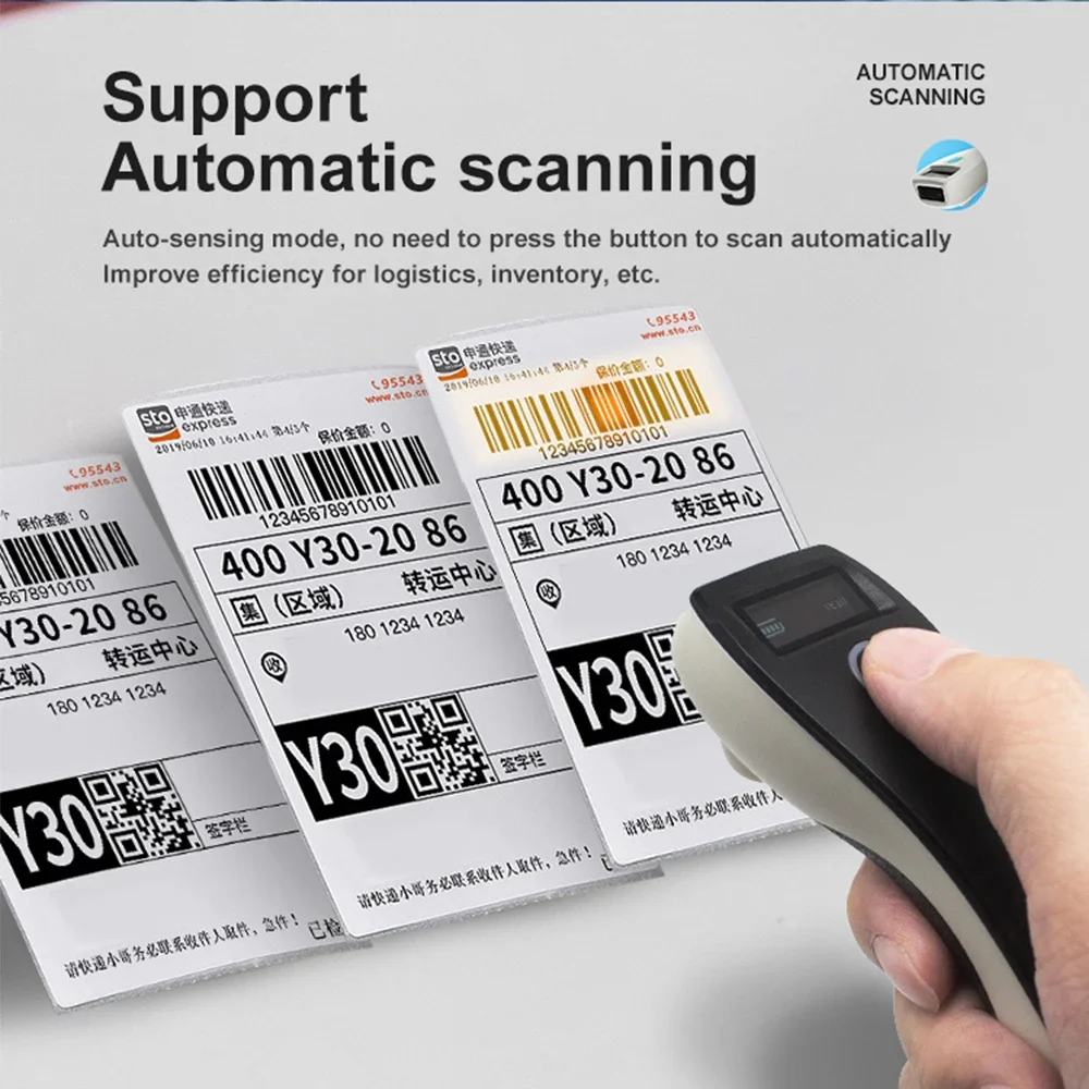 ماسح باركود لاسلكي صغير W6 ، بلوتوث CMOS ، قارئ رمز QR للجيب ، 1D ، 2D ، للدفع عبر الهاتف المحمول بنظام التشغيل iOS و andr #4