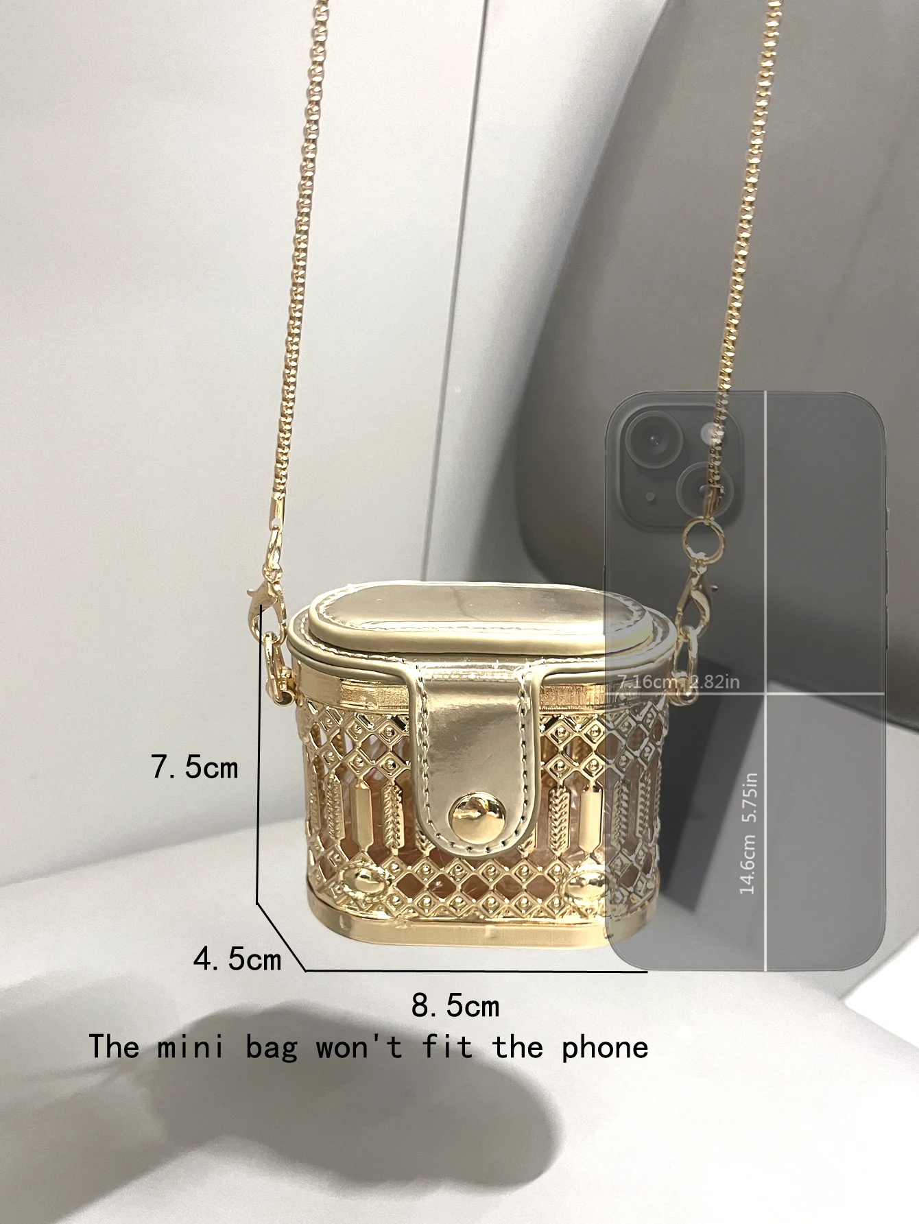 Golden luxury Designer mini small shoulder bags Evening bag Purses and handbag funny metal shape Clutch purse Party Wedding