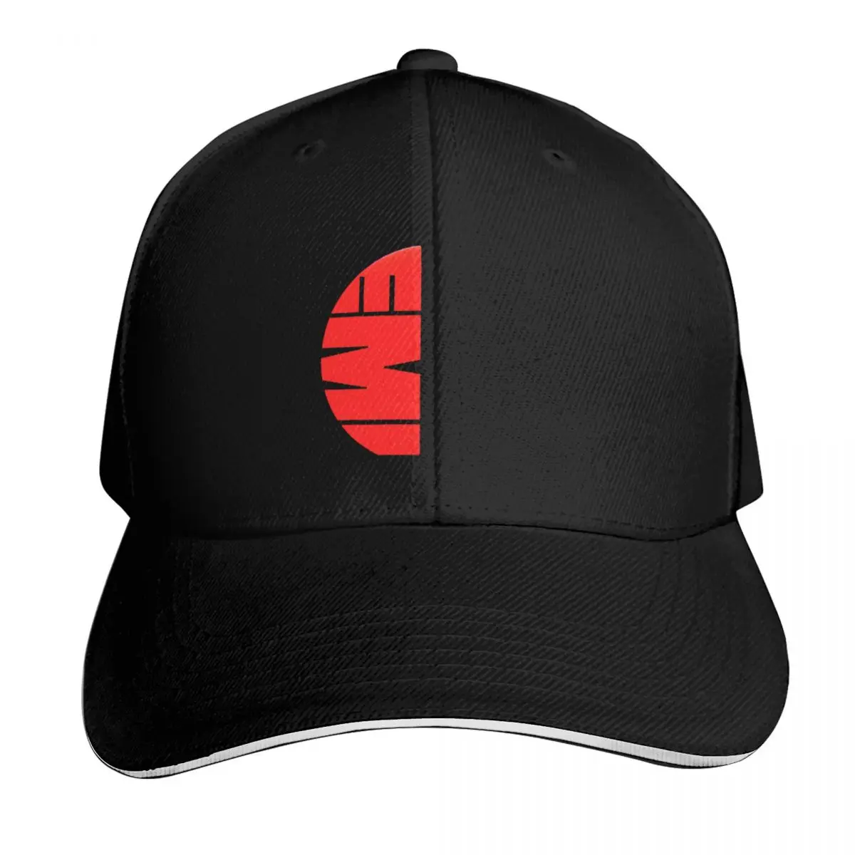 E M I Label Baseball Cap Strapback Dad Hat Six Panel Structured Crown Sun Protection UPF 50+