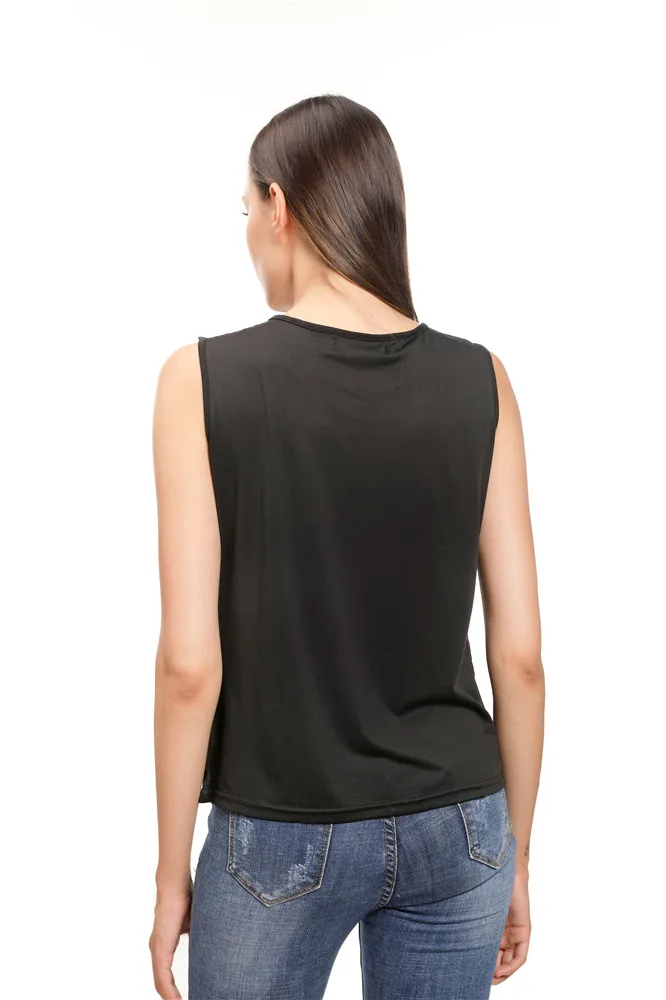 Women Blouse shirts Ladies Casual Sleeveless Sparkling diamond chiffon lace blouses Plus Size 4XL 5XL 6XL image 5
