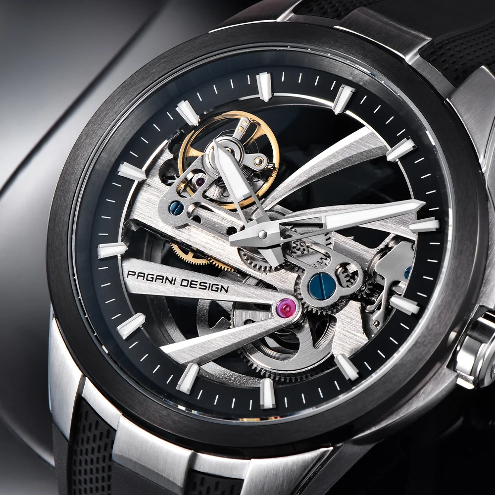 PAGANI DESIGN 2026 Alien Hollow Tourbillon Luxury Men Mechanical Watch Transparent Movement Sapphire Glass Men Automatic Watches