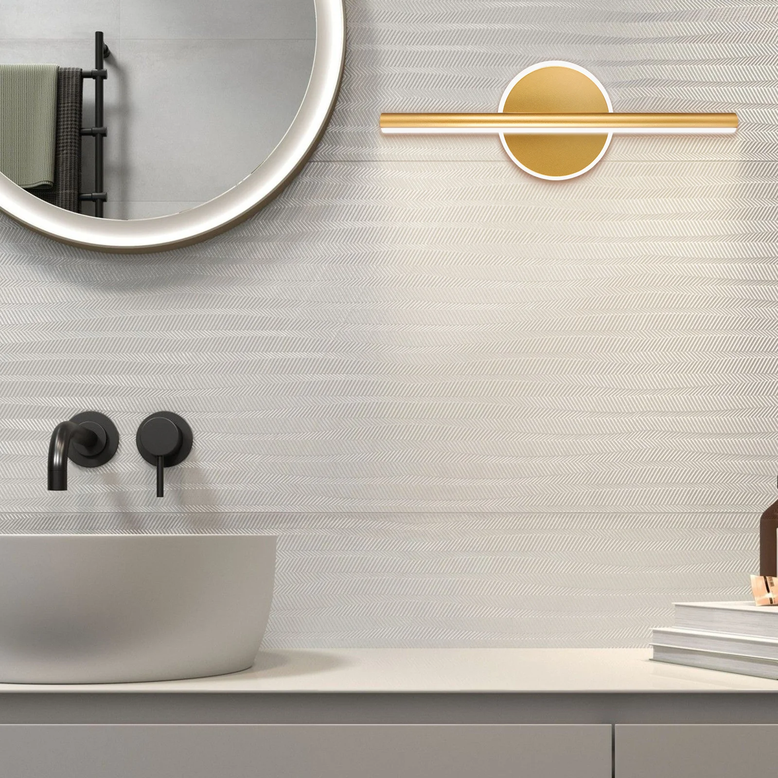 

LED Mirror Lamp Alloy Modern Style for Bathroom Bedroom Living Room Makeup Mirror Wall Light Gentle Soft Lighting Practical