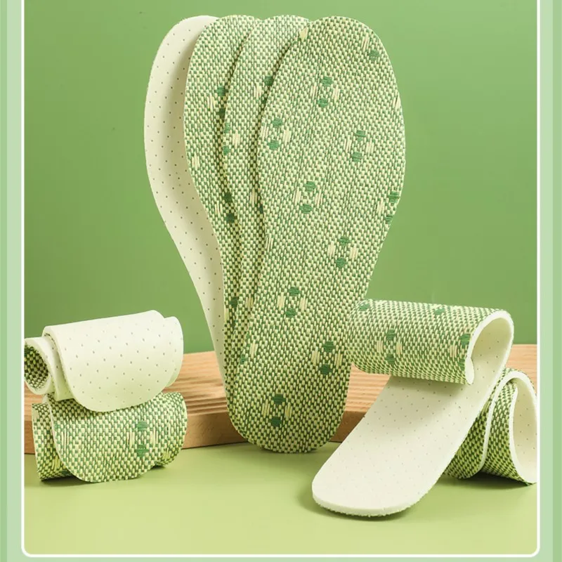 Soft Elastic Latex Insoles For Men And Women Breathable Sweat-absorbing Wood Pulp Woven Insoles Shock-absorbing And Odor-proof