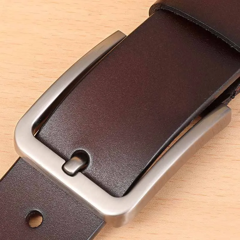 3.7cm PULeather Belt, Metal Pin Buckle Casual Jeans Waistband, Adjustable Faux Leather Strap for Men Daily Casual Outdoor Wear
