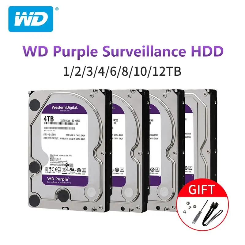 Go! Western Digital WD Purple Surveillance HDD 1TB 2TB 4TB 6TB 8TB SATA 6.0Gb/s 3.5